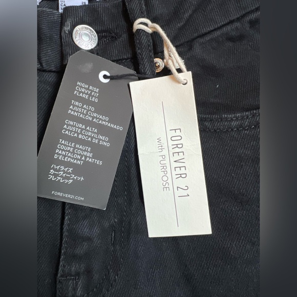 Forever 21 Black Wide Leg Flare Jeans size 25 - Picture 3 of 8